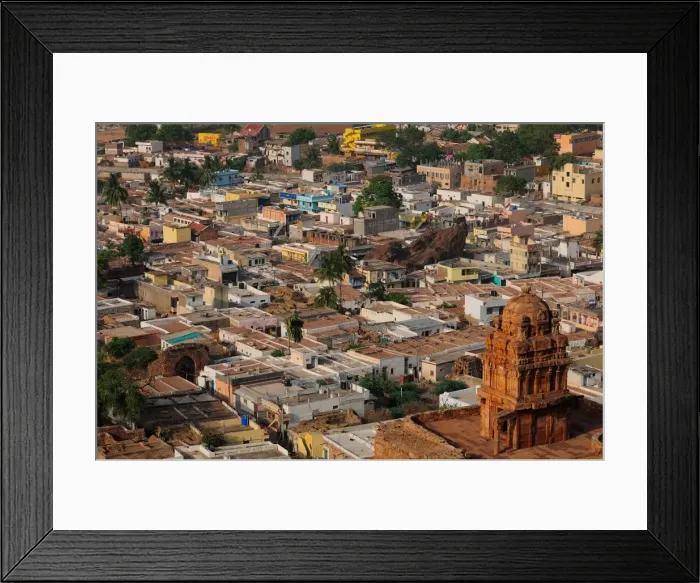 Framed Print : View of Badami town, Karnataka, India, Asia Framed Print : View of Badami town, Karnataka, India, Asia