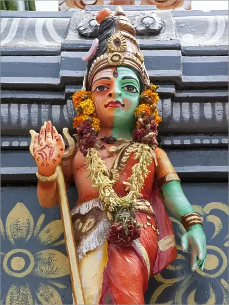 Colourful decoration outside the Hindu Subrahmanya Temple, Munnar, Kerala, India, Asia
