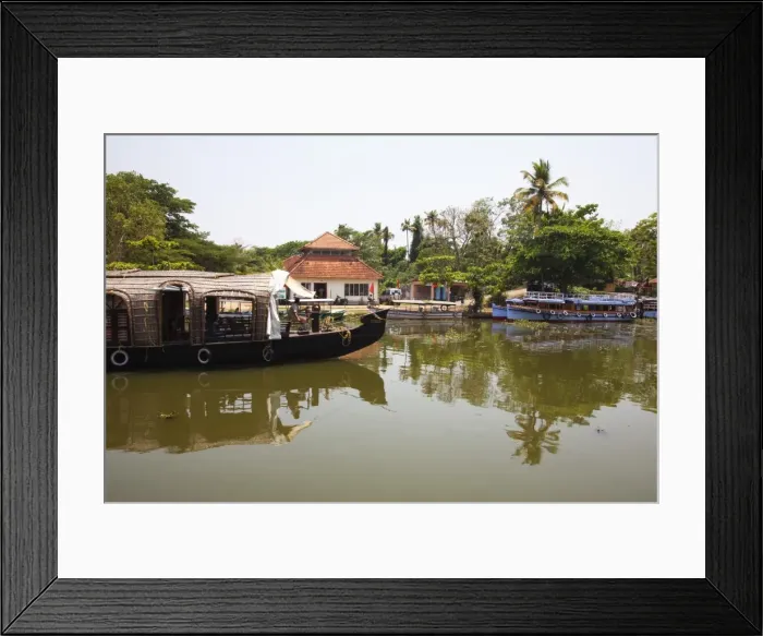 Framed Print : Traditional Kettuvallom (private houseboat) travelling along the Kerala Backwaters, Kerala, India, Asia Framed Print : Traditional Kettuvallom (private houseboat) travelling along the Kerala Backwaters, Kerala, India, Asia
