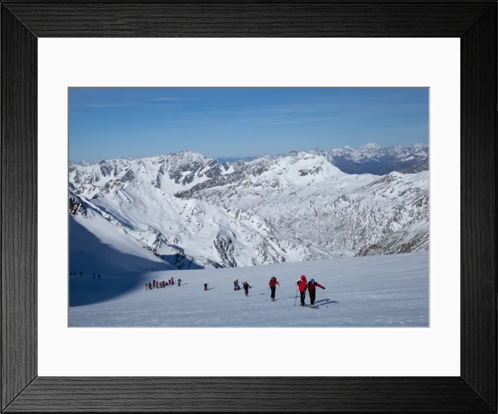 Framed Print : Ski touring in the Alps, ascent to Punta San Matteo, on the border of Lombardia and Trentino-Alto Adige, Italy, Europe Framed Print : Ski touring in the Alps, ascent to Punta San Matteo, on the border of Lombardia and Trentino-Alto Adige, Italy, Europe