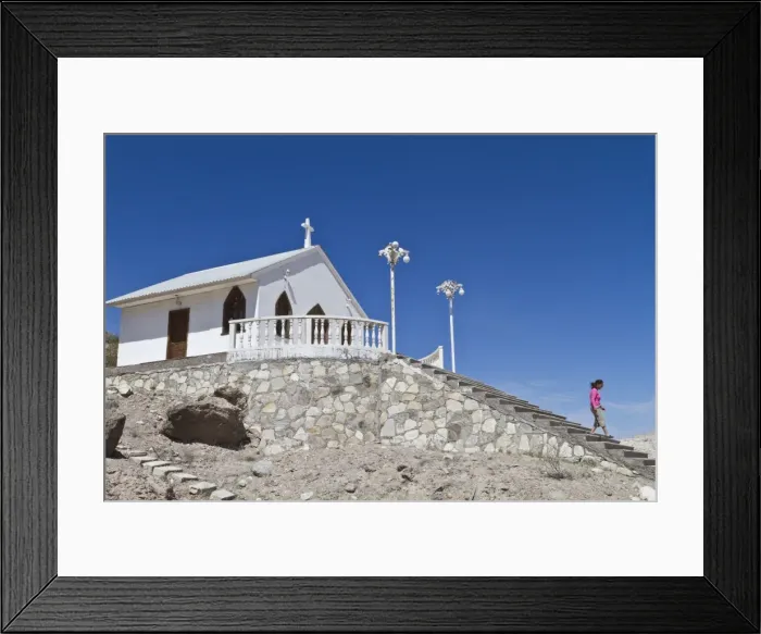 Framed Print : Catholic Church, Isla San Marcos, Gulf of California (Sea of Cortez), Baja California Sur, Mexico, North America Framed Print : Catholic Church, Isla San Marcos, Gulf of California (Sea of Cortez), Baja California Sur, Mexico, North America