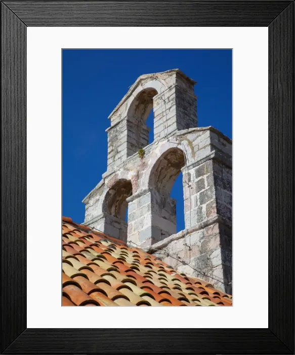 Framed Print : Church bell tower, Old Town, Budva, Montenegro, Europe Framed Print : Church bell tower, Old Town, Budva, Montenegro, Europe