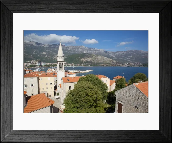 Framed Print : The Old Town and church, Budva, Montenegro, Europe Framed Print : The Old Town and church, Budva, Montenegro, Europe