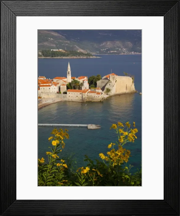 Framed Print : View of Old Town, Budva, Montenegro, Europe Framed Print : View of Old Town, Budva, Montenegro, Europe