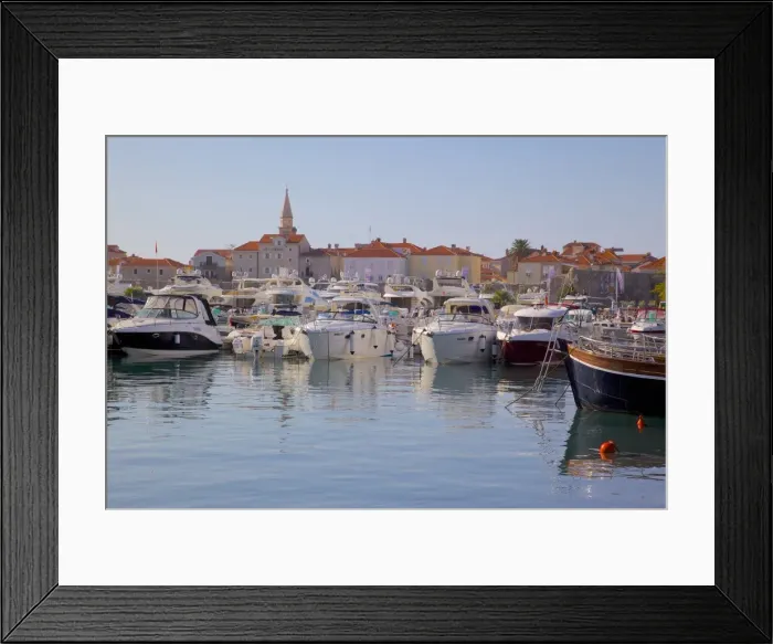 Framed Print : Budva Old Town and Harbour, Budva Bay, Montenegro, Europe Framed Print : Budva Old Town and Harbour, Budva Bay, Montenegro, Europe