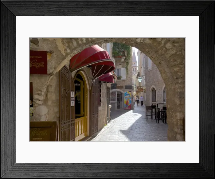Framed Print : Narrow street, Budva Old Town, Budva, Montenegro, Europe Framed Print : Narrow street, Budva Old Town, Budva, Montenegro, Europe