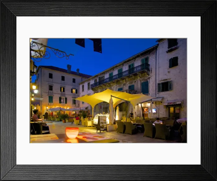 Framed Print : Brasna Square at dusk, Old Town, UNESCO World Heritage Site, Kotor, Montenegro, Europe Framed Print : Brasna Square at dusk, Old Town, UNESCO World Heritage Site, Kotor, Montenegro, Europe