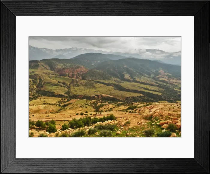 Framed Print : View of Toubkal mountains and Asni valley, High Atlas, Morocco, North Africa, Africa Framed Print : View of Toubkal mountains and Asni valley, High Atlas, Morocco, North Africa, Africa