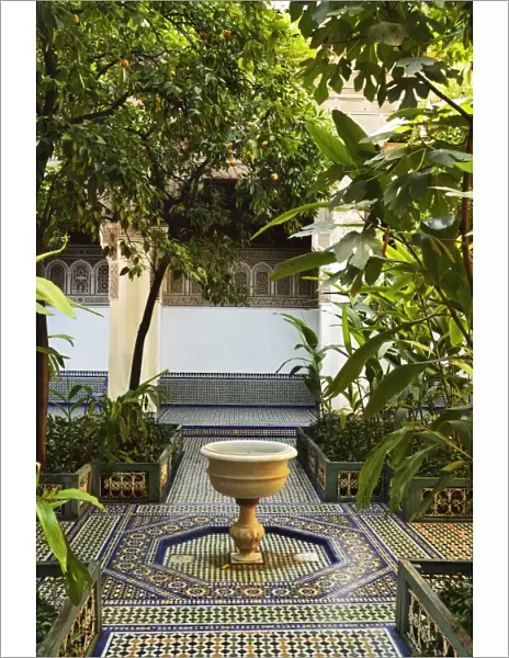 Fountain, Palais de la Bahia, Medina, Marrakesh, Morocco, North Africa, Africa