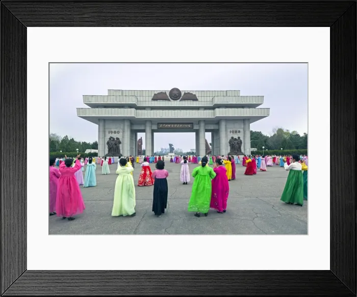 Framed Print : Women in colourful traditional dresses at mass dancing, Pyongyang, Democratic Peoples Republic of Korea (DPRK), North Korea, Asia Framed Print : Women in colourful traditional dresses at mass dancing, Pyongyang, Democratic Peoples Republic of Korea (DPRK), North Korea, Asia