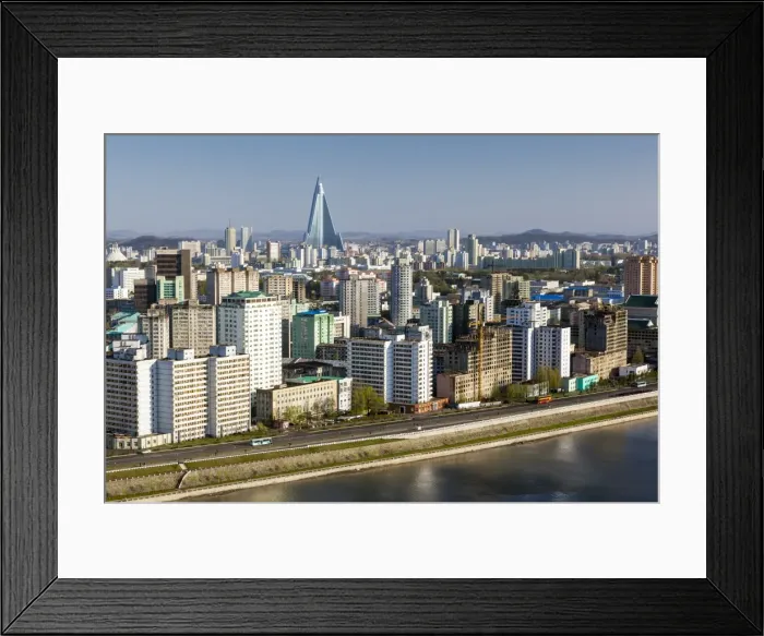 Framed Print : Elevated city skyline including the Ryugyong hotel and Taedong River, Pyongyang, Democratic Peoples Republic of Korea (DPRK), North Korea, Asia Framed Print : Elevated city skyline including the Ryugyong hotel and Taedong River, Pyongyang, Democratic Peoples Republic of Korea (DPRK), North Korea, Asia