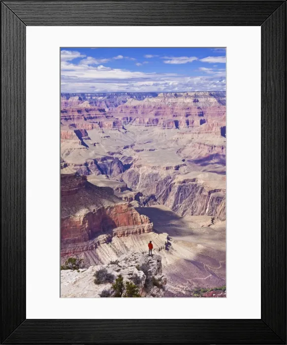 Framed Print : Lone hiker near Yavapai Point Overlook, South Rim, Grand Canyon National Park, UNESCO World Heritage Site, Arizona, United States of America, North America Framed Print : Lone hiker near Yavapai Point Overlook, South Rim, Grand Canyon National Park, UNESCO World Heritage Site, Arizona, United States of America, North America