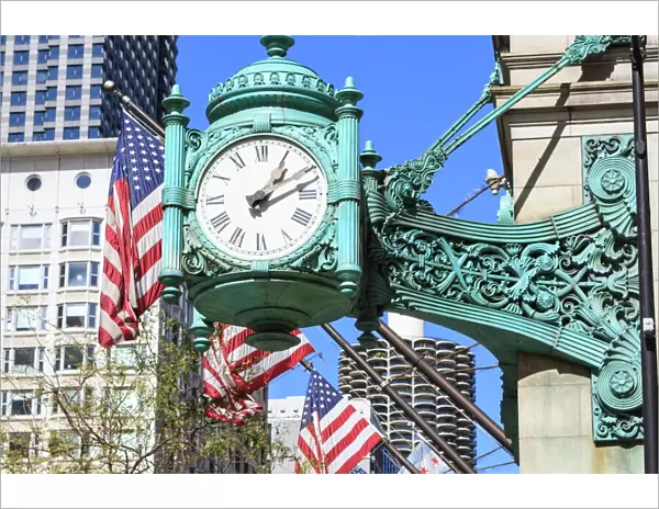 Marshall Field Building Clock, Chicago, Illinois, United States of America, North America