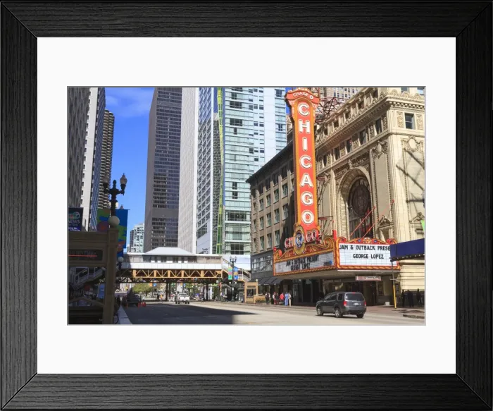 Framed Print : Chicago Theater, State Street, Chicago, Illinois, United States of America, North America Framed Print : Chicago Theater, State Street, Chicago, Illinois, United States of America, North America