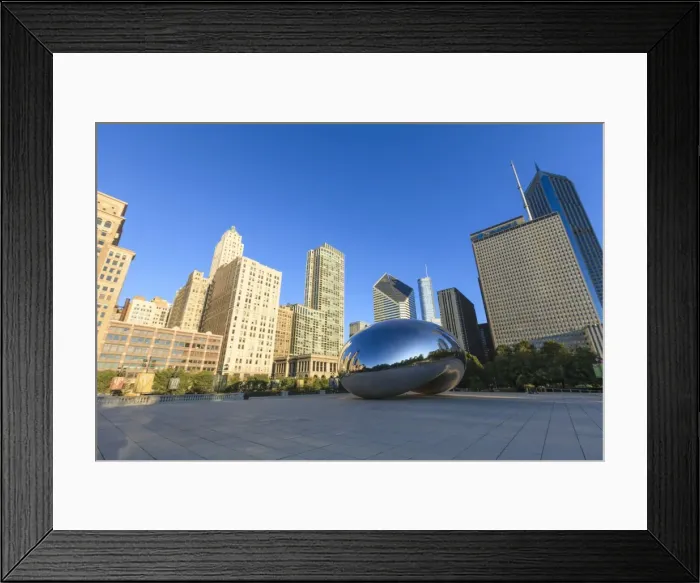 Framed Print : Cityscape of Millennium Park and the Cloud Gate steel sculpture, Chicago, Illinois, United States of America, North America Framed Print : Cityscape of Millennium Park and the Cloud Gate steel sculpture, Chicago, Illinois, United States of America, North America