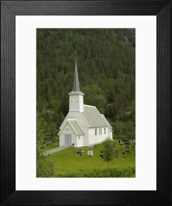 Framed Print : Jostedal church, Sogn og Fjordane, Norway, Scandinavia, Europe Framed Print : Jostedal church, Sogn og Fjordane, Norway, Scandinavia, Europe
