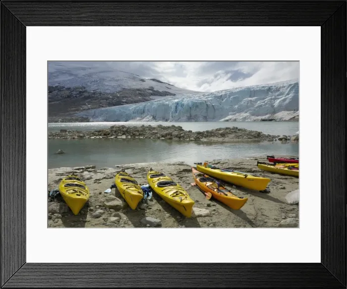 Framed Print : Kayaks, Austdalsbreen Glacier, Styggevatnet Lake, Jostedalsbreen Icecap, Sogn og Fjordane, Norway, Scandinavia, Europe Framed Print : Kayaks, Austdalsbreen Glacier, Styggevatnet Lake, Jostedalsbreen Icecap, Sogn og Fjordane, Norway, Scandinavia, Europe