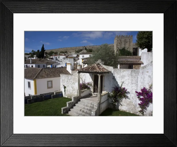 Framed Print : Walled medieval town, declared national monument, Obidos, Estremadura, Portugal, Europe