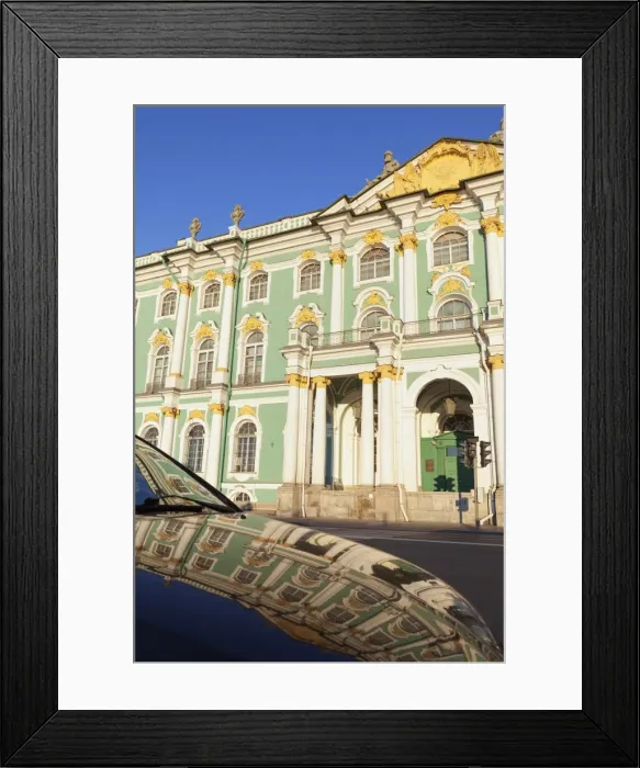 Framed Print : The Winter Gardens reflected in a car, St. Petersburg, Russia, Europe Framed Print : The Winter Gardens reflected in a car, St. Petersburg, Russia, Europe