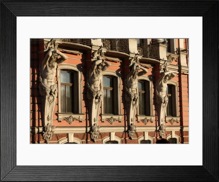 Framed Print : Atlantes holding up columns of Beloselsky-Belozersky Palace, St. Petersburg, Russia, Europe Framed Print : Atlantes holding up columns of Beloselsky-Belozersky Palace, St. Petersburg, Russia, Europe