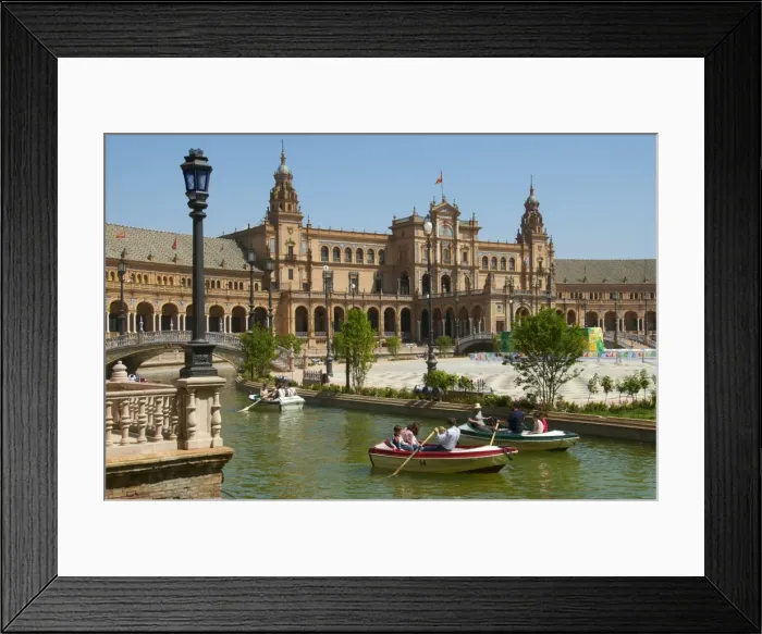 Framed Print : Rowing boats on canals, Spanish Pavilion, Plaza de Espana, Seville, Andalusia, Spain, Europe Framed Print : Rowing boats on canals, Spanish Pavilion, Plaza de Espana, Seville, Andalusia, Spain, Europe
