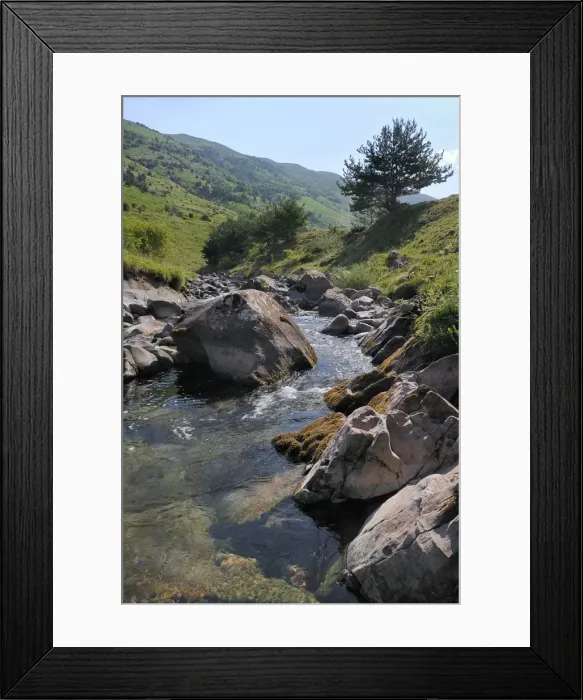 Framed Print : Rio Aragon Subordan in the upper Hecho valley in summer, Huesca, Aragon, Spain, Europe Framed Print : Rio Aragon Subordan in the upper Hecho valley in summer, Huesca, Aragon, Spain, Europe