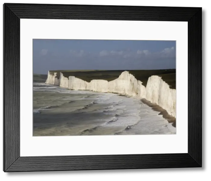 Framed Print : Seven Sisters from Birling Gap, South Downs National Park, East Sussex, England, United Kingdom, Europe