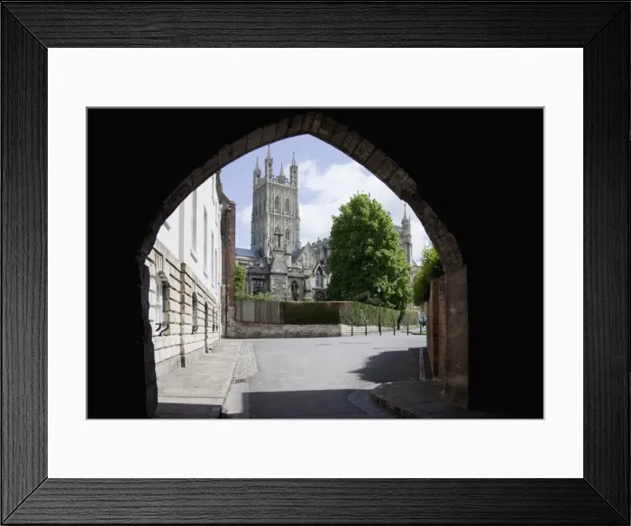 Framed Print : Gloucester Cathedral from the northwest, seen from St. Marys Gate, Gloucester, Gloucestershire, England, United Kingdom, Europe Framed Print : Gloucester Cathedral from the northwest, seen from St. Marys Gate, Gloucester, Gloucestershire, England, United Kingdom, Europe