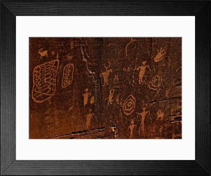 Framed Print : Horned anthropomorphs holding shields, Formative Period Petroglyphs, Utah Scenic Byway 279, Potash Road, Moab, Utah, United States of America, North America Framed Print : Horned anthropomorphs holding shields, Formative Period Petroglyphs, Utah Scenic Byway 279, Potash Road, Moab, Utah, United States of America, North America