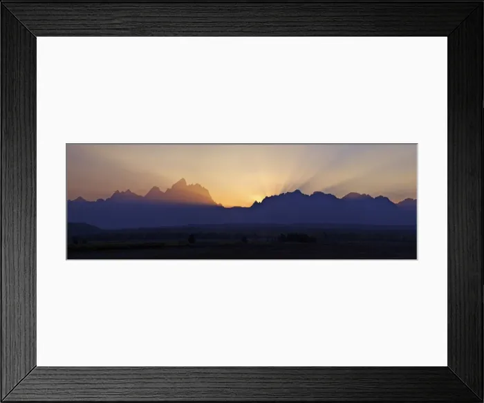 Framed Print : Panoramic photo of sunset over the Cathedral Group of mountains, Grand Teton National Park, Wyoming, United States of America, North America Framed Print : Panoramic photo of sunset over the Cathedral Group of mountains, Grand Teton National Park, Wyoming, United States of America, North America