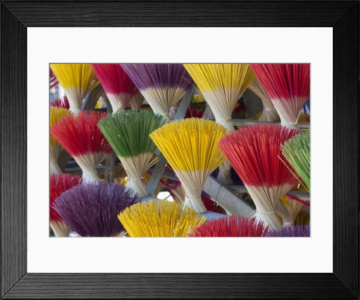 Framed Print : Bundles of incense sticks for sale, made by traditional craftsmen from Thuy Zuan Hat village along the road to the Tu Duc Royal Tomb, Hue, Vietnam, Indochina, Southeast Asia, Asia