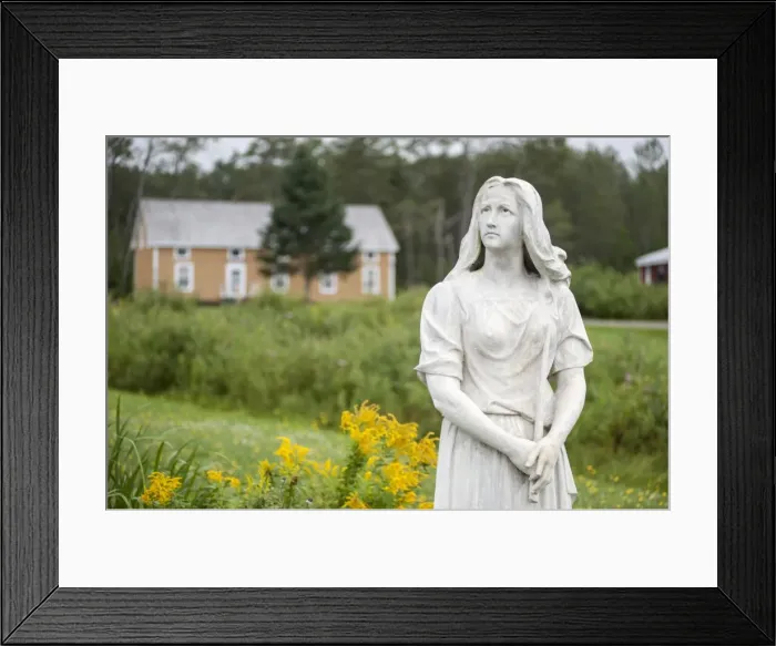 Framed Print : Evangeline statue, Acadian Village, Van Buren, Maine, United States of America, North America Framed Print : Evangeline statue, Acadian Village, Van Buren, Maine, United States of America, North America