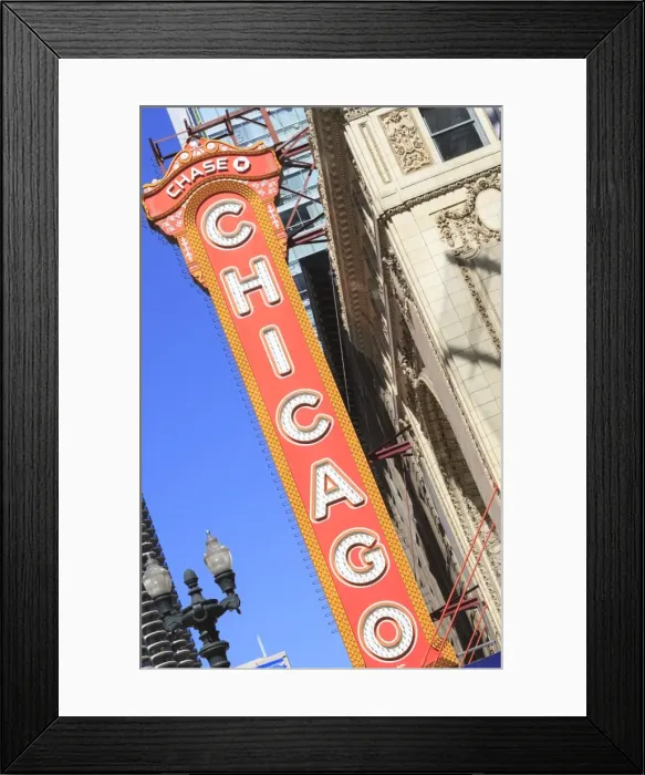 Framed Print : Chicago Theater, Chicago, Illinois, United States of America, North America Framed Print : Chicago Theater, Chicago, Illinois, United States of America, North America