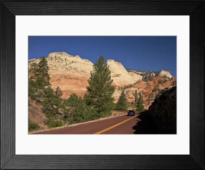 Framed Print : Car travelling on Zion-Mount Carmel Highway, Zion National Park, Utah, United States of America, North America Framed Print : Car travelling on Zion-Mount Carmel Highway, Zion National Park, Utah, United States of America, North America