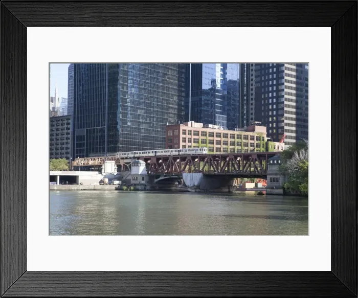 Framed Print : El train crossing Lake Street Bridge over the Chicago River, The Loop, Chicago, Illinois, United States of America, North America Framed Print : El train crossing Lake Street Bridge over the Chicago River, The Loop, Chicago, Illinois, United States of America, North America