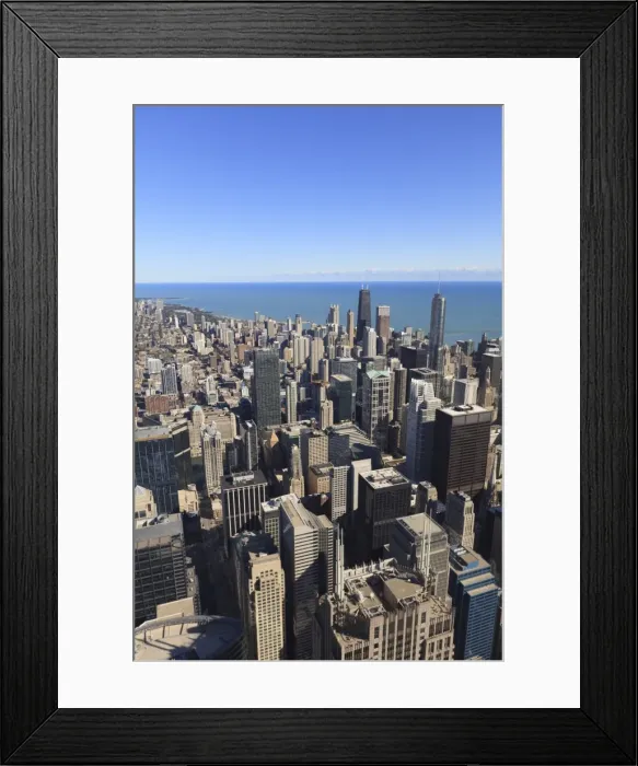 Framed Print : Chicago cityscape, looking north from Willis Tower, Chicago, Illinois, United States of America, North America Framed Print : Chicago cityscape, looking north from Willis Tower, Chicago, Illinois, United States of America, North America