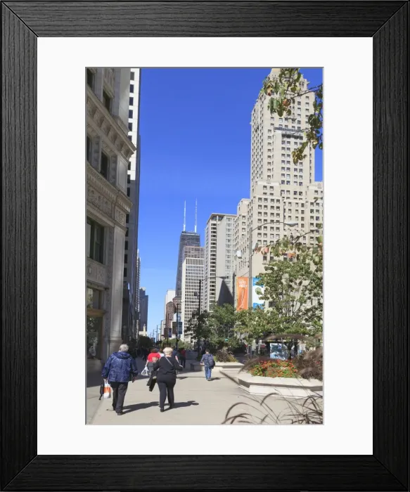 Framed Print : North Michigan Avenues Magnificent Mile, Chicagos most fashionable shopping street, Chicago, Illinois, United States of America, North America Framed Print : North Michigan Avenues Magnificent Mile, Chicagos most fashionable shopping street, Chicago, Illinois, United States of America, North America