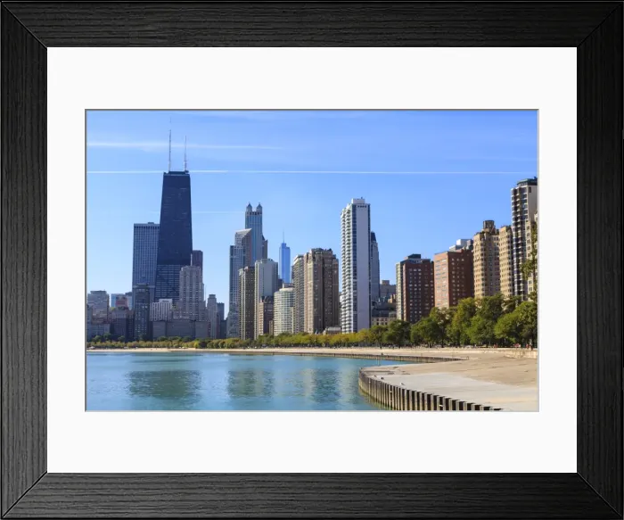 Framed Print : Chicago cityscape from North Avenue Beach, John Hancock Center on the left, Chicago, Illinois, United States of America, North America Framed Print : Chicago cityscape from North Avenue Beach, John Hancock Center on the left, Chicago, Illinois, United States of America, North America