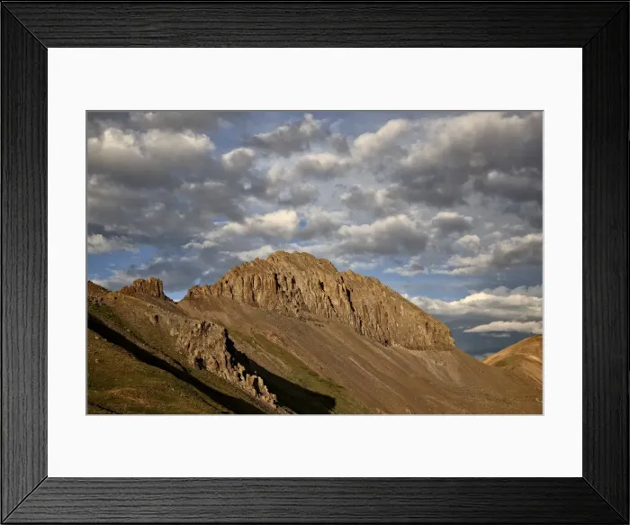 Framed Print : Jagged ridge with puffy clouds, Rio Grande National Forest, Colorado, United States of America, North America Framed Print : Jagged ridge with puffy clouds, Rio Grande National Forest, Colorado, United States of America, North America