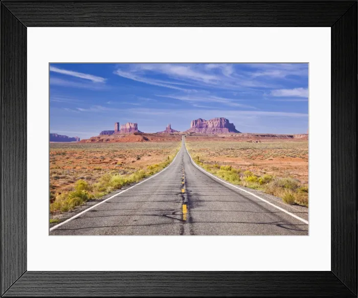 Framed Print : Empty Road, Highway 163, Monument Valley, Utah, United States of America, North America Framed Print : Empty Road, Highway 163, Monument Valley, Utah, United States of America, North America