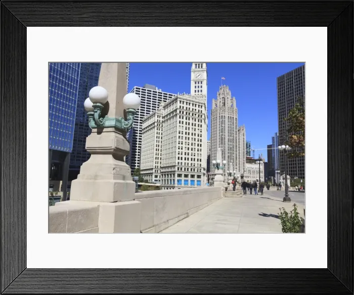 Framed Print : Chicago Riverwalk on West Wacker Drive with Trump Tower, Wrigley Building and Tribune Tower, Chicago, Illinois, United States of America, North America Framed Print : Chicago Riverwalk on West Wacker Drive with Trump Tower, Wrigley Building and Tribune Tower, Chicago, Illinois, United States of America, North America