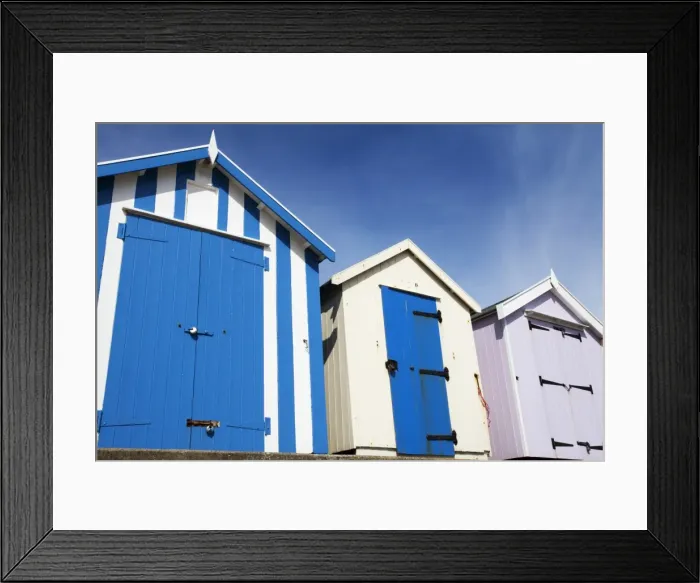 Framed Print : Beach huts at Felixstowe, Suffolk, England, United Kingdom, Europe Framed Print : Beach huts at Felixstowe, Suffolk, England, United Kingdom, Europe