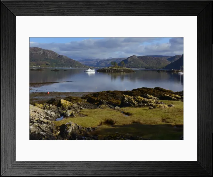 Framed Print : View of Loch Carron from Plockton village, Highlands, Scotland, United Kingdom, Europe Framed Print : View of Loch Carron from Plockton village, Highlands, Scotland, United Kingdom, Europe