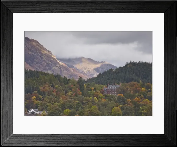 Framed Print : Houses dotted on the mountain side in Glencoe, Highlands, Scotland, United Kingdom, Europe Framed Print : Houses dotted on the mountain side in Glencoe, Highlands, Scotland, United Kingdom, Europe