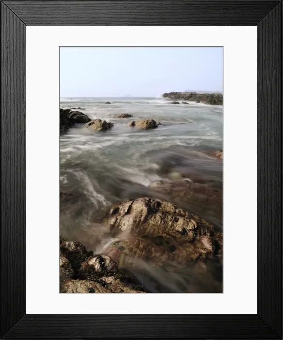 Framed Print : Sea swirling around rocks as tide rises, near Polzeath, Cornwall, England, United Kingdom, Europe Framed Print : Sea swirling around rocks as tide rises, near Polzeath, Cornwall, England, United Kingdom, Europe