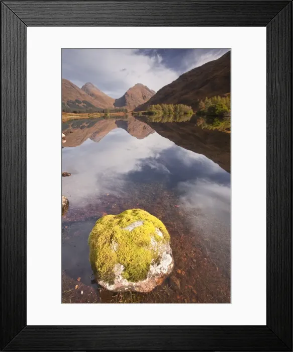 Framed Print : Mountains reflected in Lochan Urr in Glen Etive, Highlands, Scotland, United Kingdom, Europe Framed Print : Mountains reflected in Lochan Urr in Glen Etive, Highlands, Scotland, United Kingdom, Europe