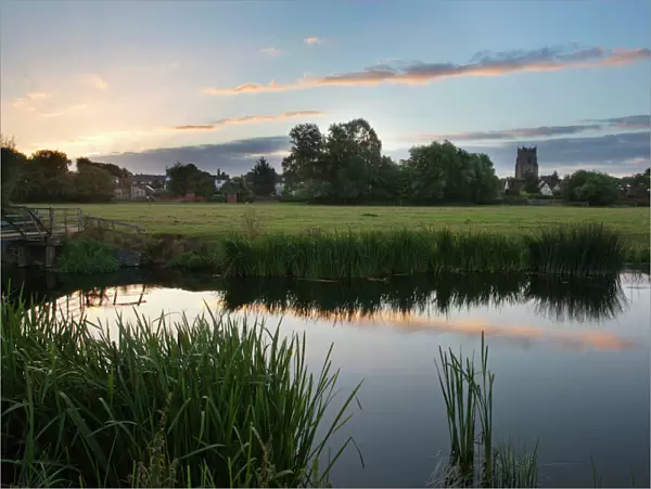 Sudbury Water Meadows at dawn, Sudbury, Suffolk, England, United Kingdom, Europe