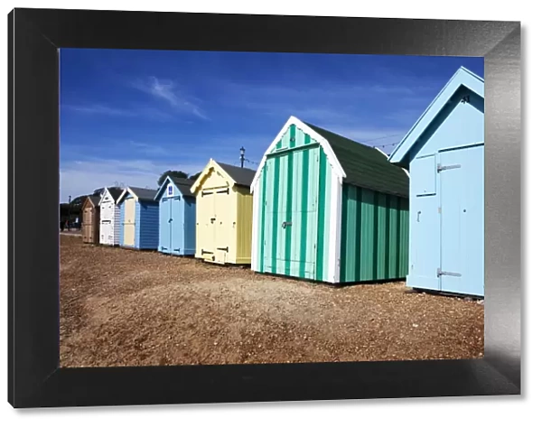 Beach huts at Felixstowe, Suffolk, England, United Kingdom, Europe