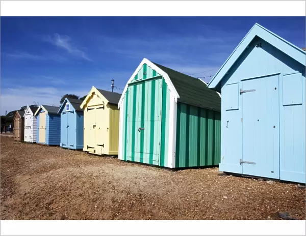 Beach huts at Felixstowe, Suffolk, England, United Kingdom, Europe