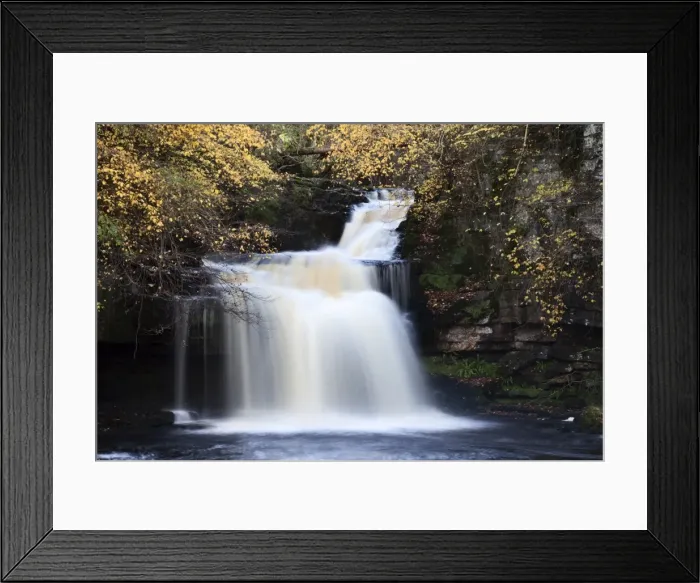 Framed Print : West Burton Waterfall in autumn, Wensleydale, North Yorkshire, England, United Kingdom, Europe Framed Print : West Burton Waterfall in autumn, Wensleydale, North Yorkshire, England, United Kingdom, Europe
